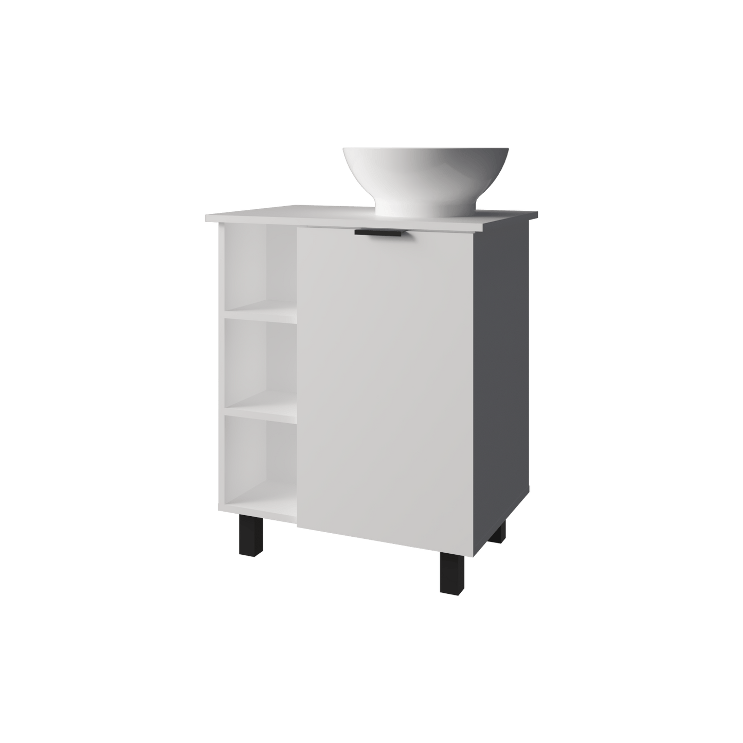 Mueble De Baño Alegra 88X62X42 Rta Blanco Mqz Zf