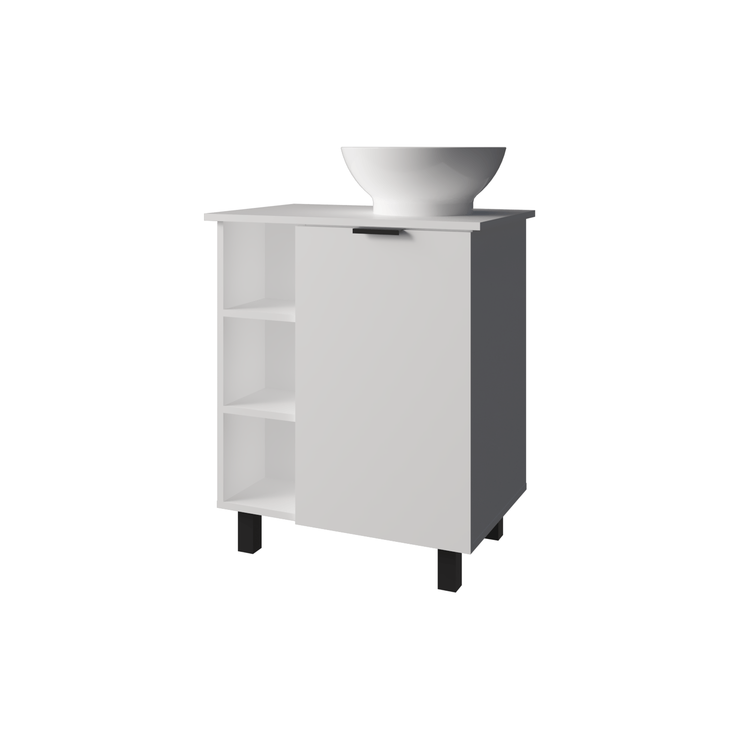 Mueble De Baño Alegra 88X62X42 Rta Blanco Mqz Zf