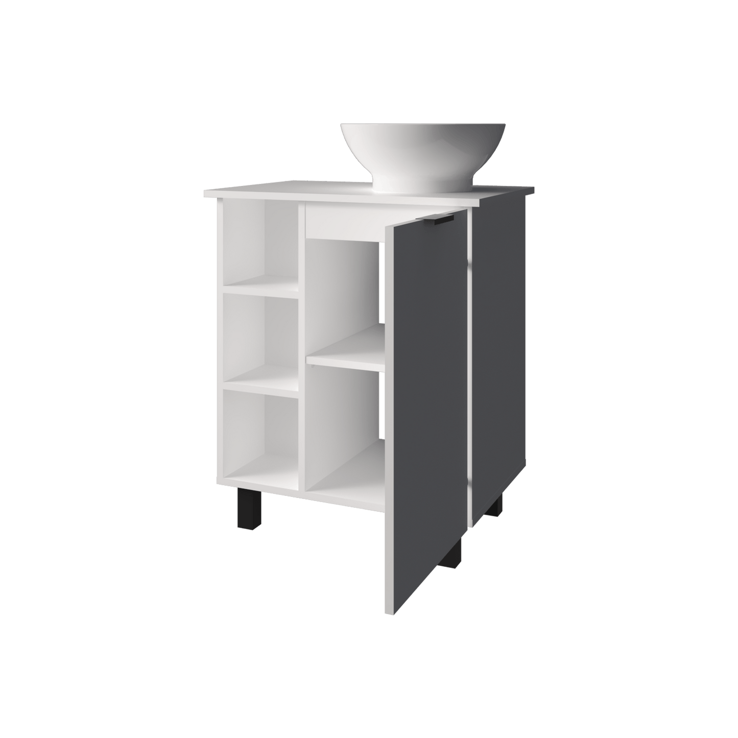 Mueble De Baño Alegra 88X62X42 Rta Blanco Mqz Zf
