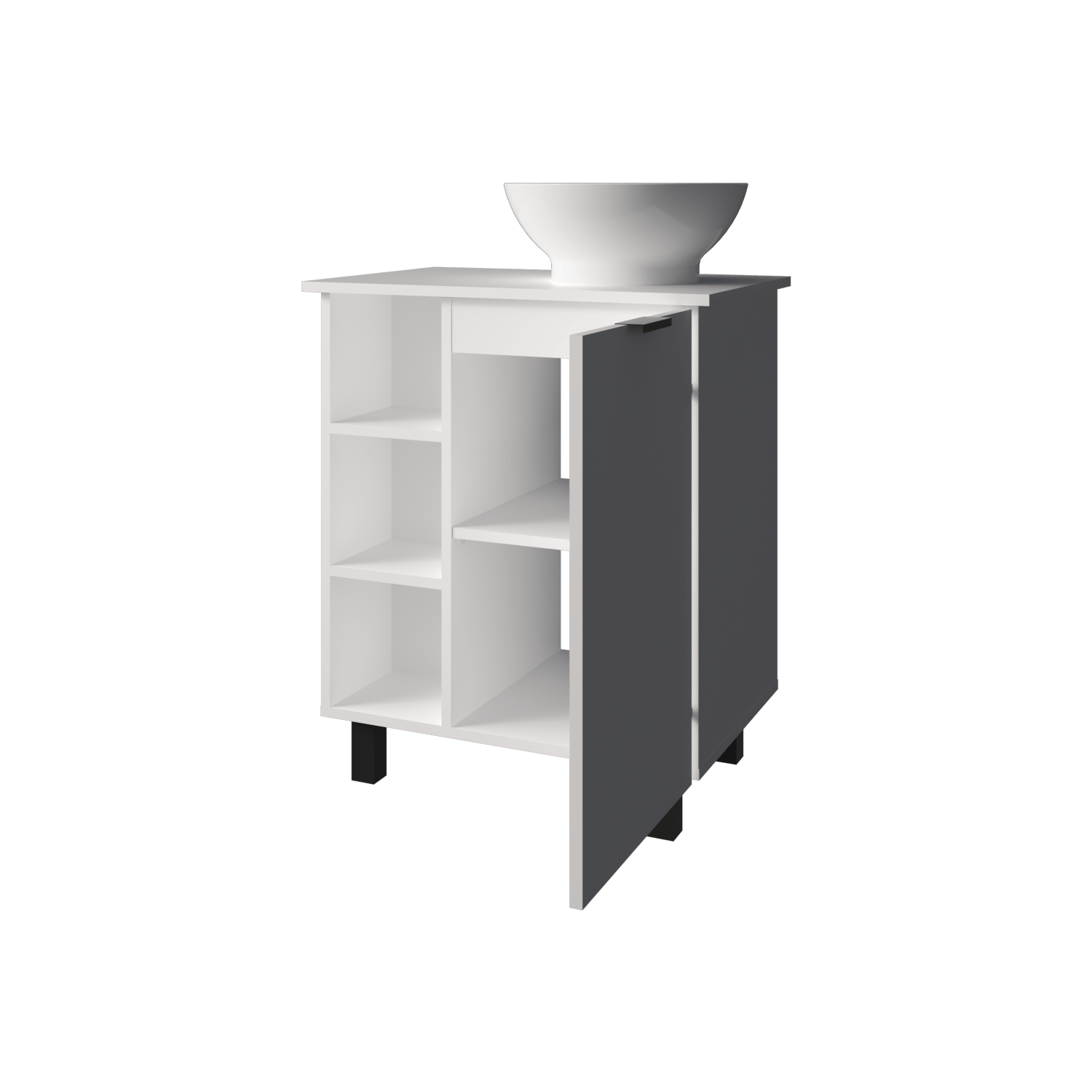 Mueble De Baño Alegra 88X62X42 Rta Blanco Mqz Zf