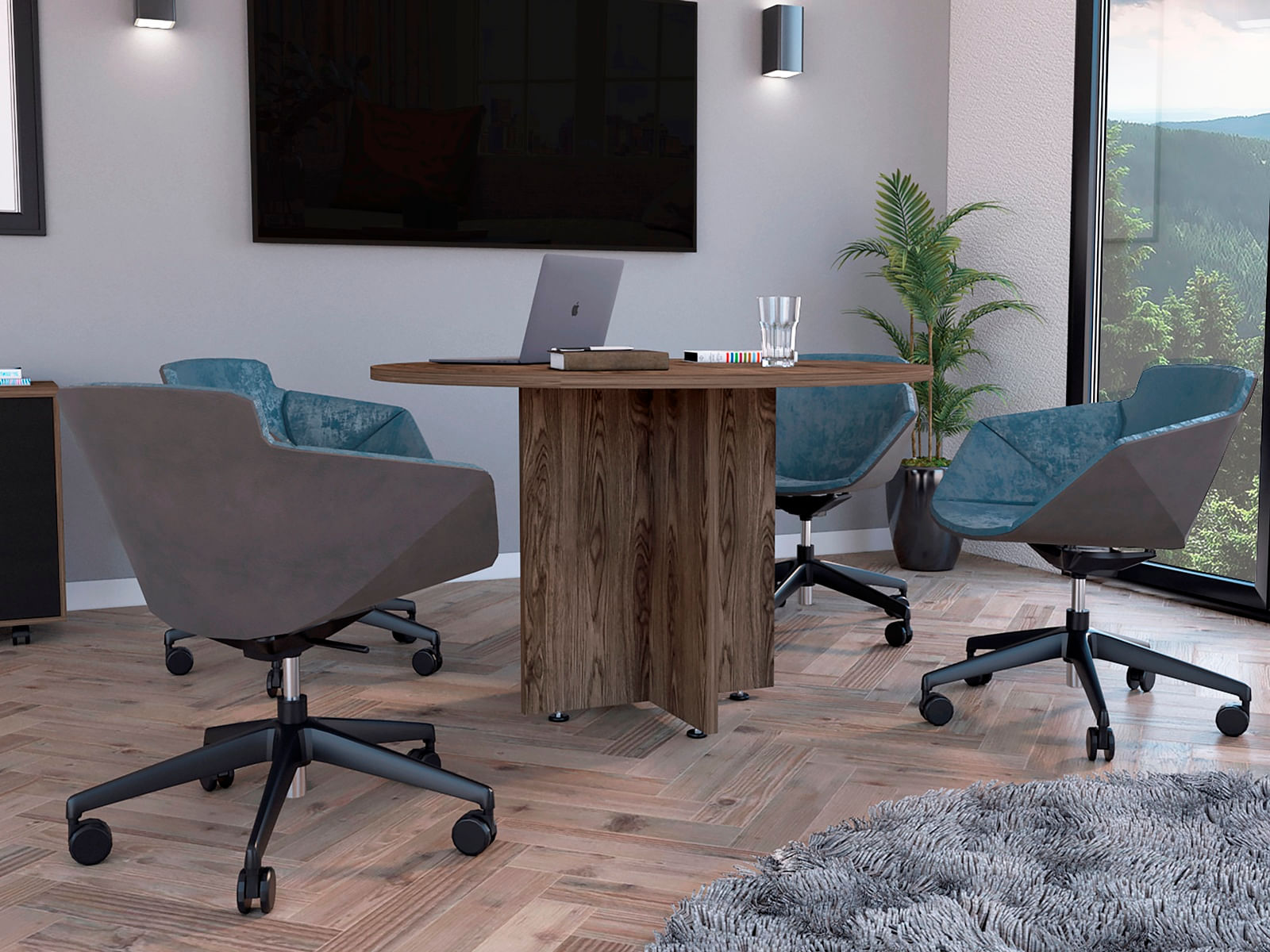 Mesa Redonda Home Office M 120 Rta Milan