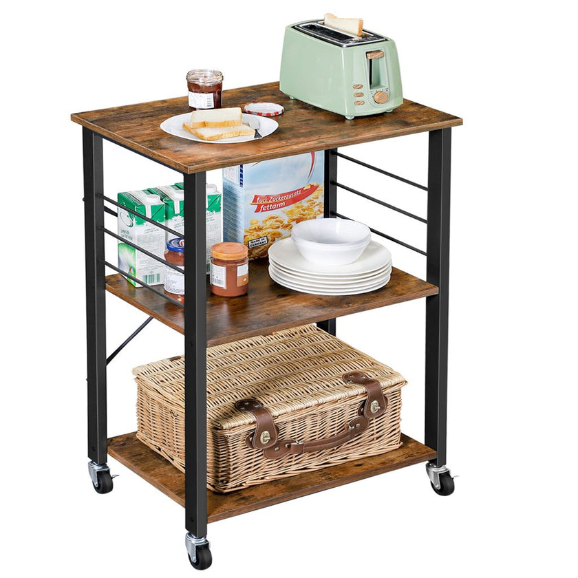 Estanteria De Cocina Movil Café Rustico