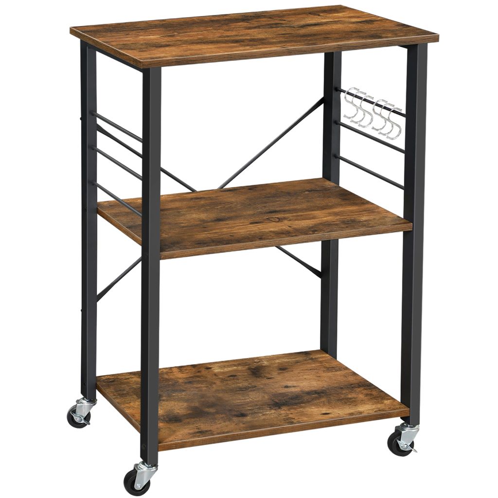 Estanteria De Cocina Movil Café Rustico