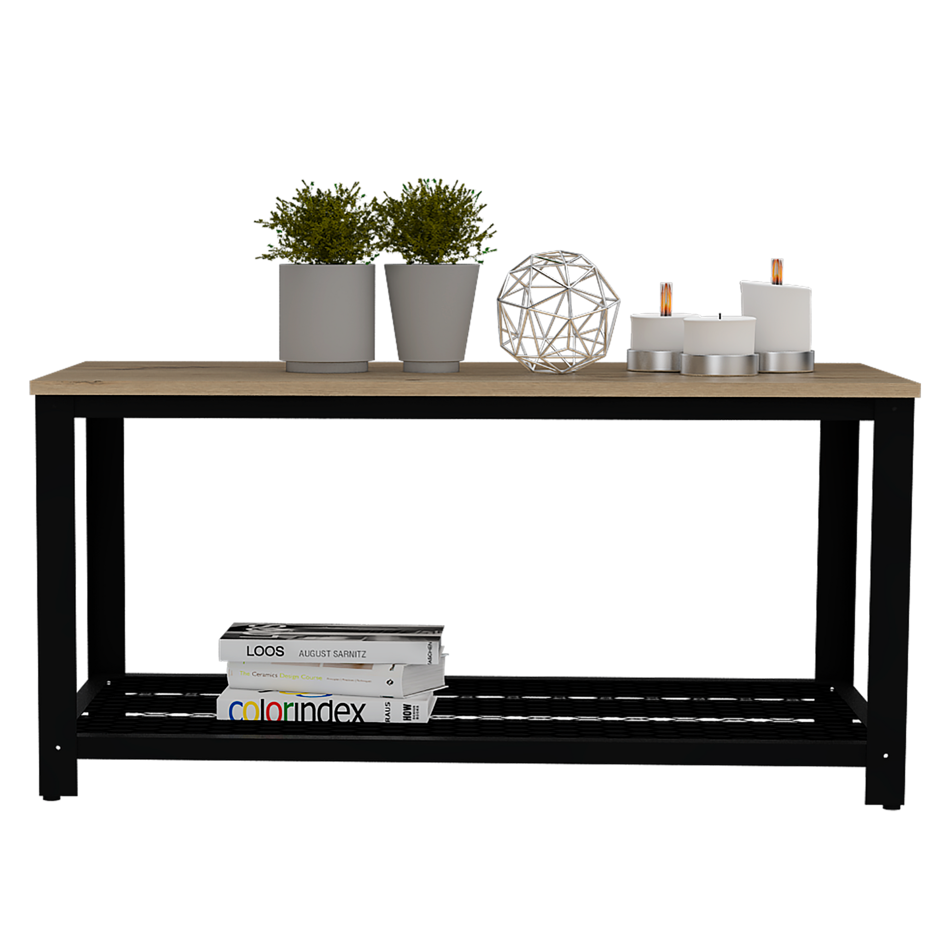 Mesa De Centro Ferrato Rta Duna+Estructura Metálica Negra