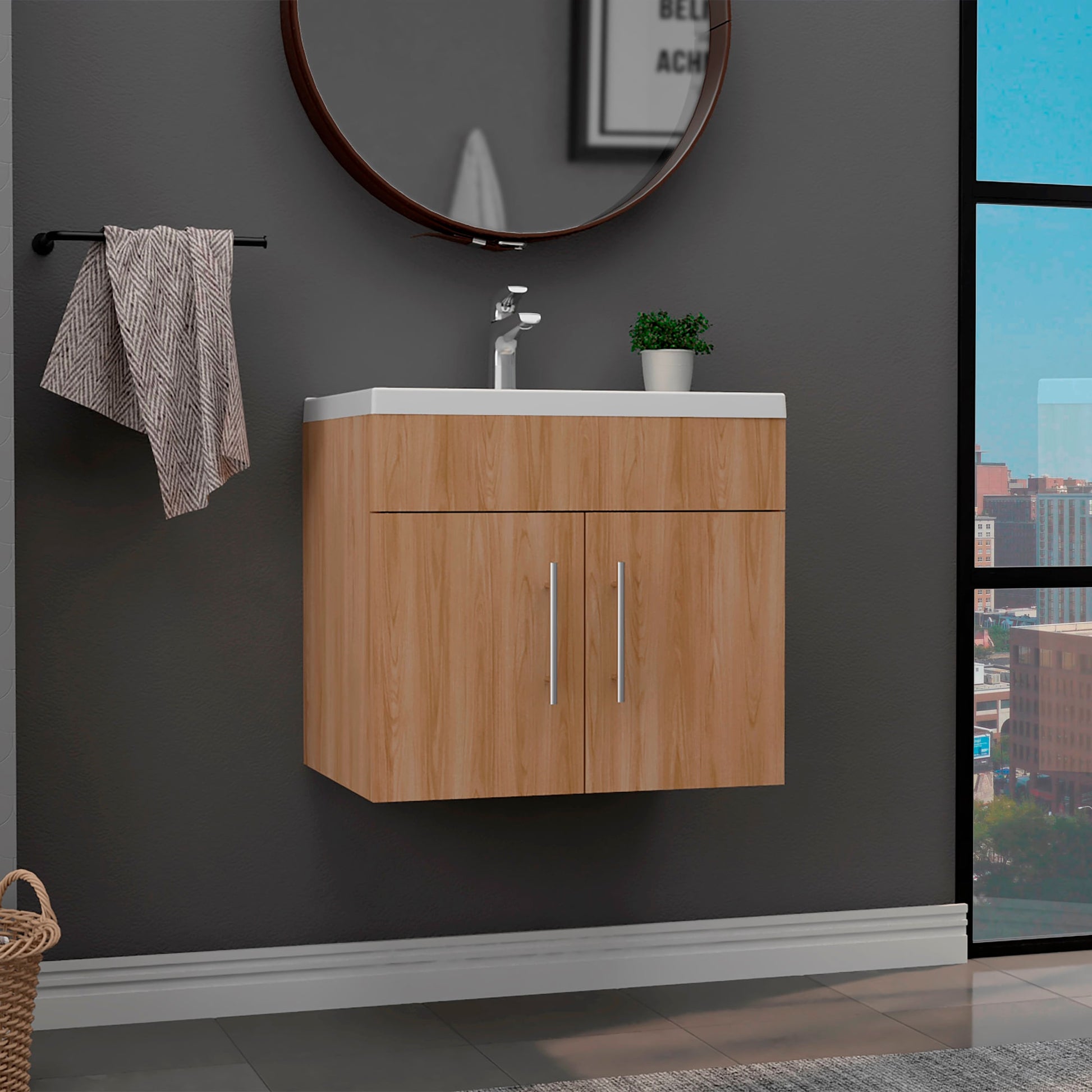 Mueble De Lavamanos Nick 56X60X45 Rta Fresno Eu