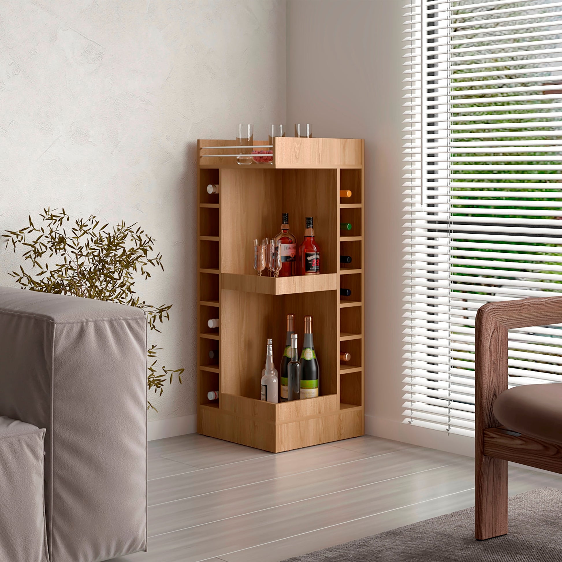 Bar Bajo Esquinero Lyman 111X46X46 Rta Fresno
