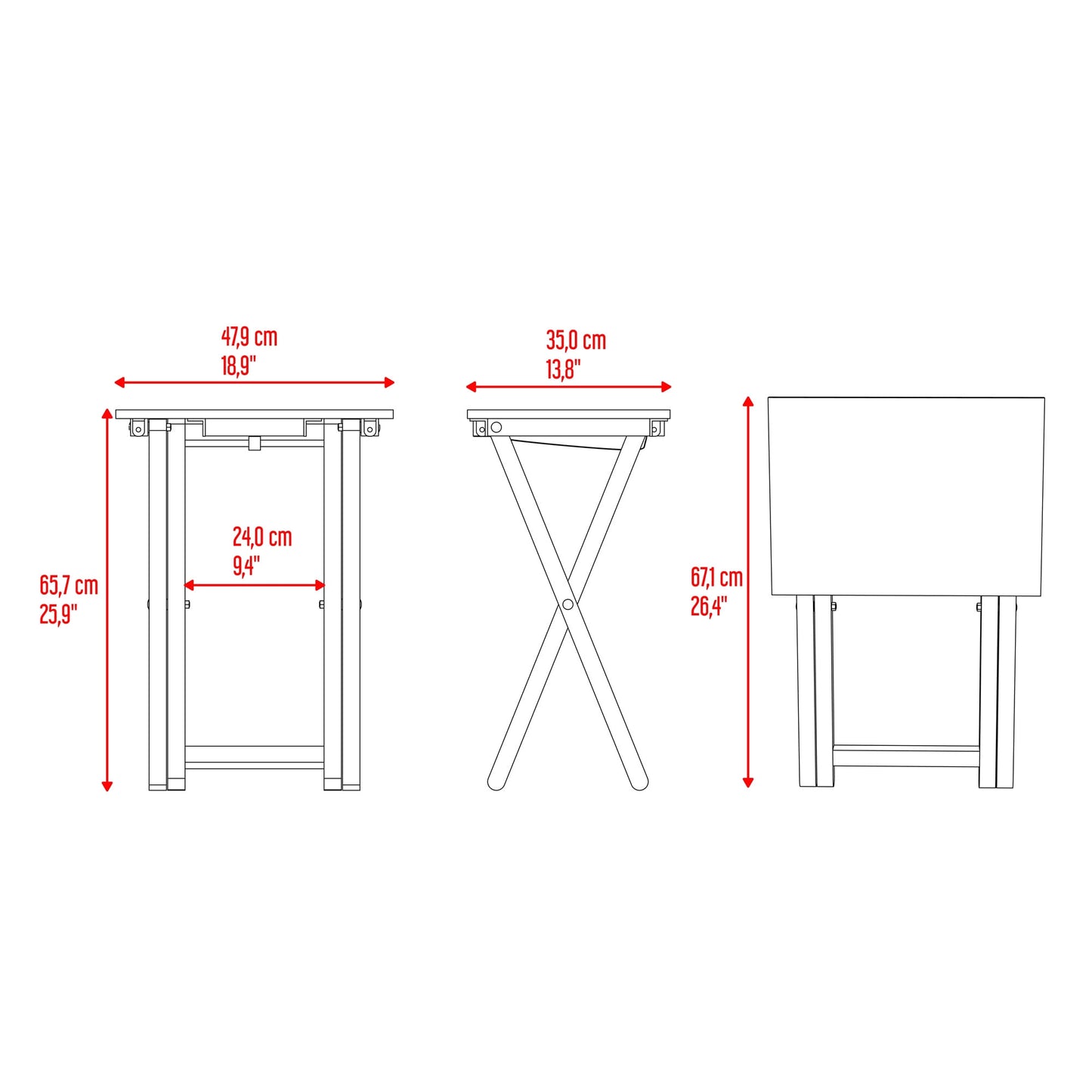 Mesa Plegable Otis 66X48X37 Rta Fresno Eu