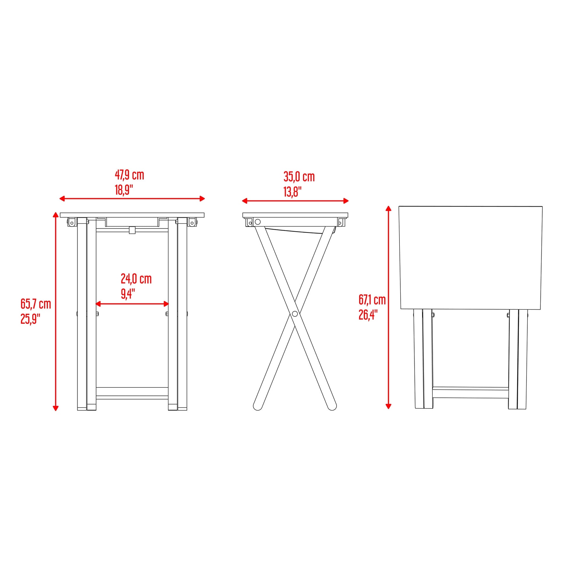 Mesa Plegable Otis 66X48X37 Rta Fresno Eu