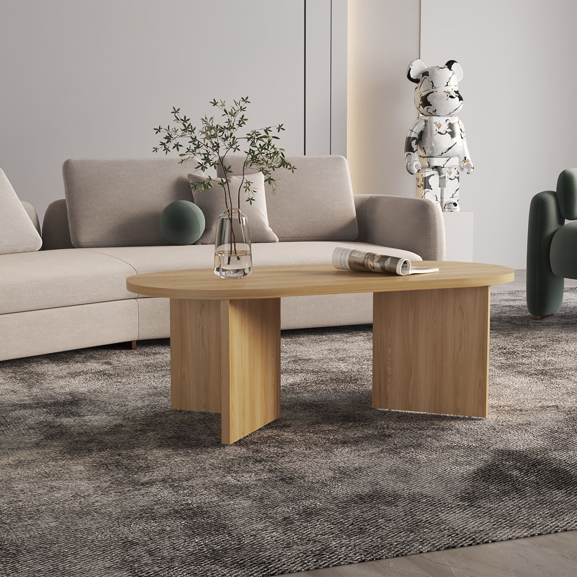 Mesa De Centro Ted 42X120X52 Fresno Eu