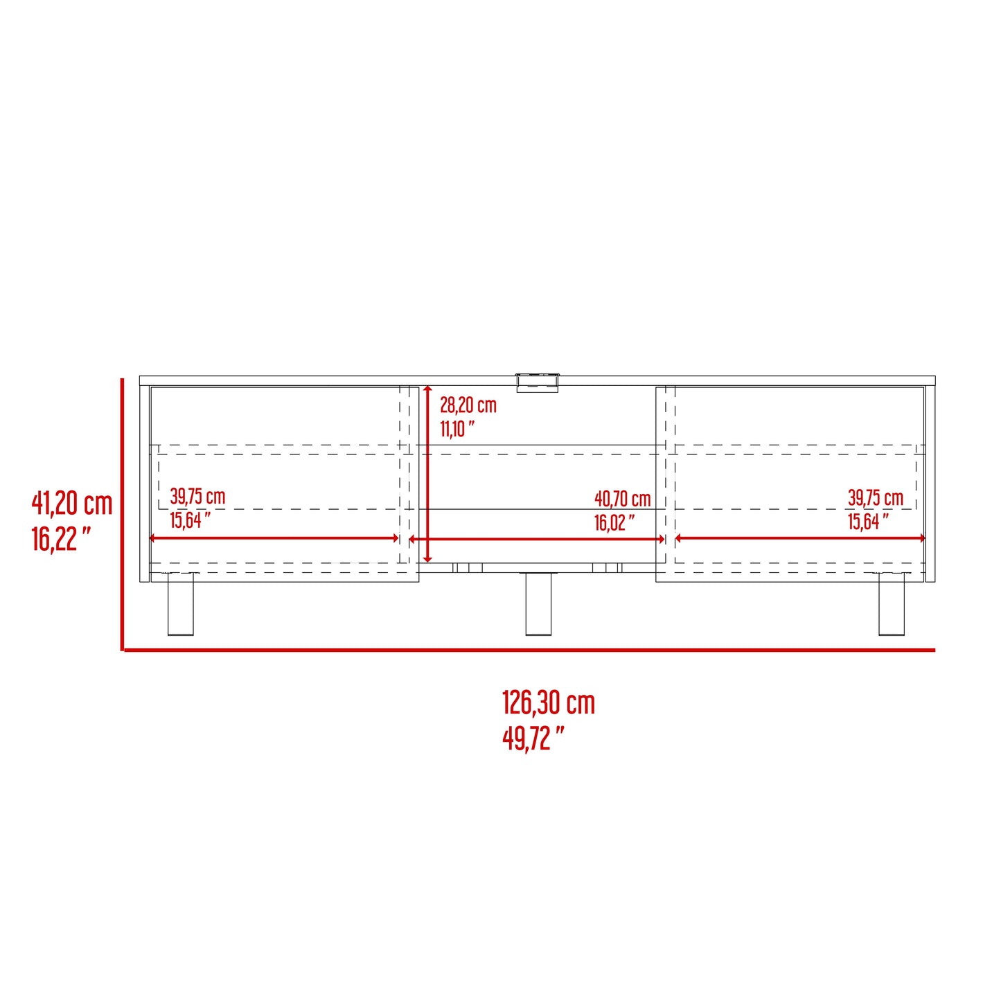 Mueble Para Tv Lazio 41X126X35 Rta Fresno Eu