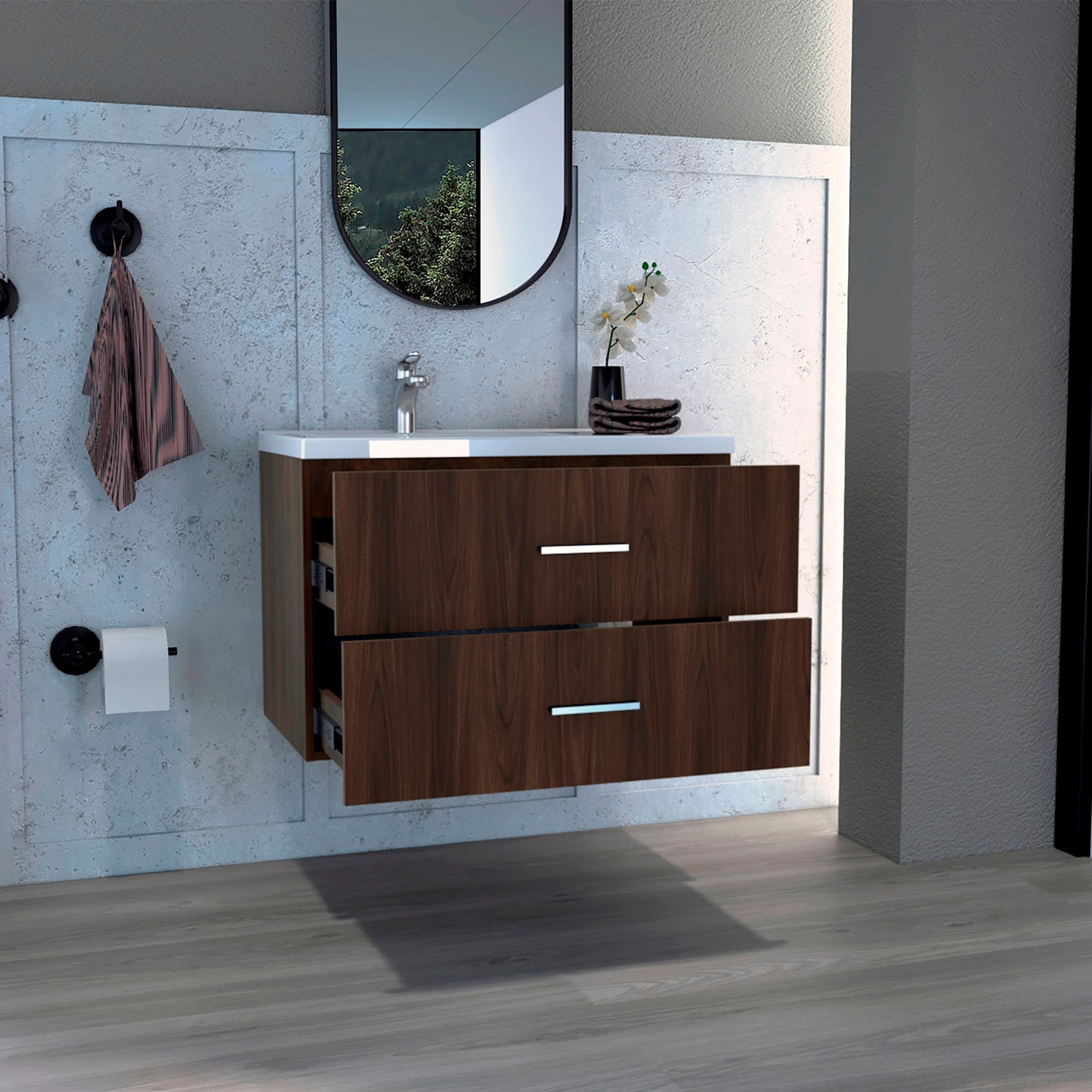 Mueble De Baño Efeso 2C-80 Rta Nogal Eu