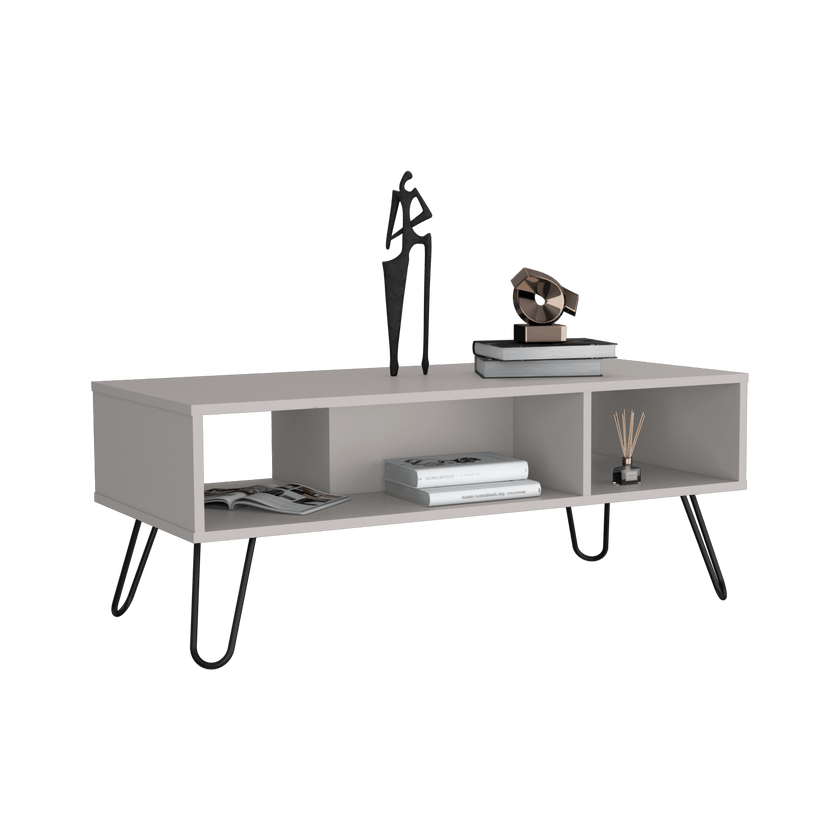 Mesa De Centro Genoa 40X101X45 Rta Gris Zf