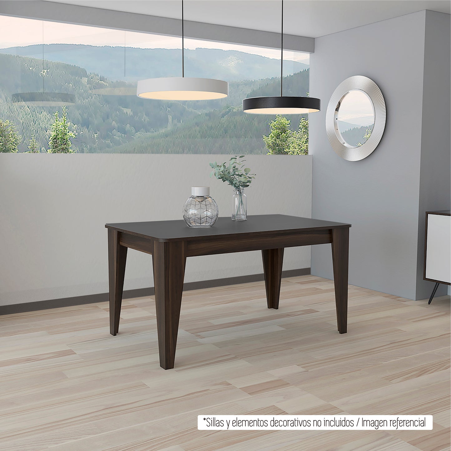Mesa Comedor Torino 120 Rta Nogal