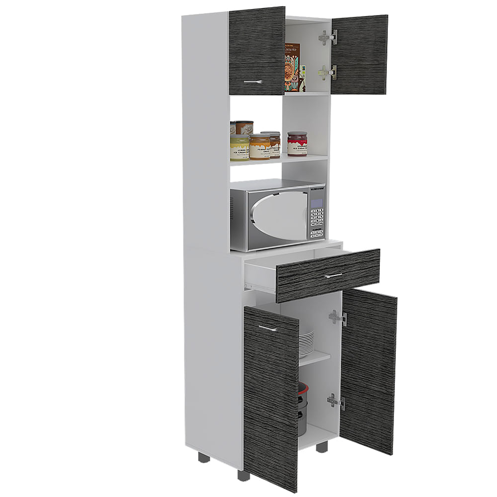 Modulo Microondas Caribe Blanco Roble Gris