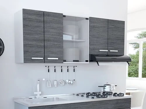 Mueble Superior De Cocina Sicilia 150 Rta Blanco + Roble Gris