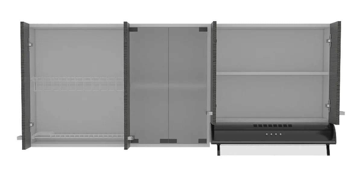 Mueble Superior De Cocina Sicilia 150 Rta Blanco + Roble Gris