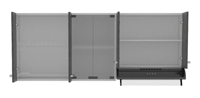 Mueble Superior De Cocina Sicilia 150 Rta Blanco + Roble Gris