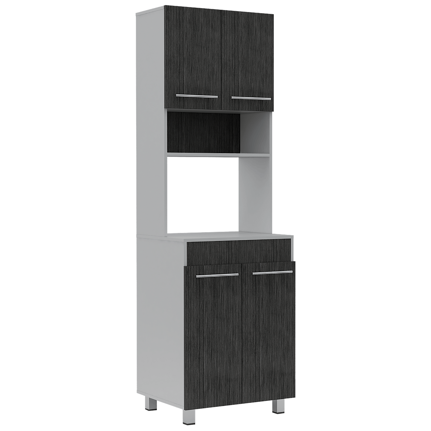 Modulo Microondas Bari Rta Blanco + Roble Gris