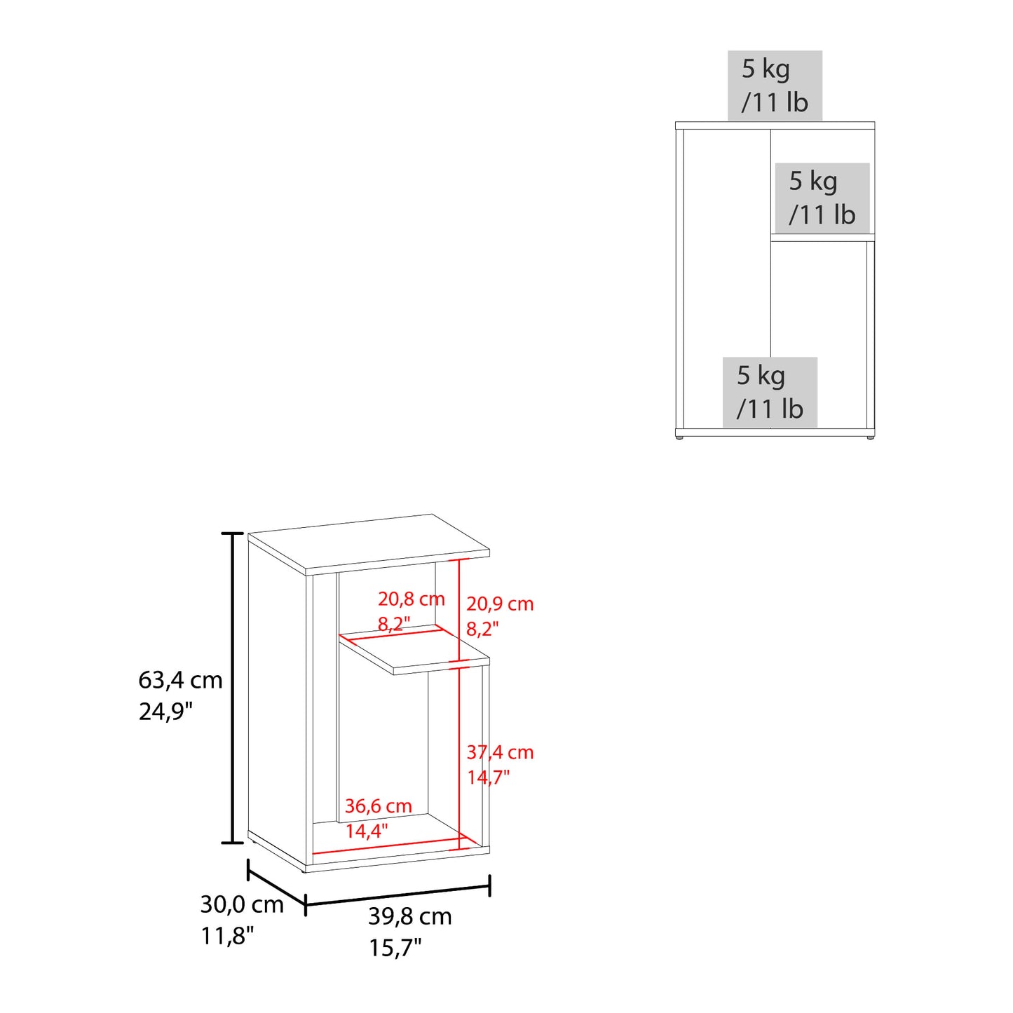 Mesa Auxiliar Everett 63X39X30 Rta Olmo