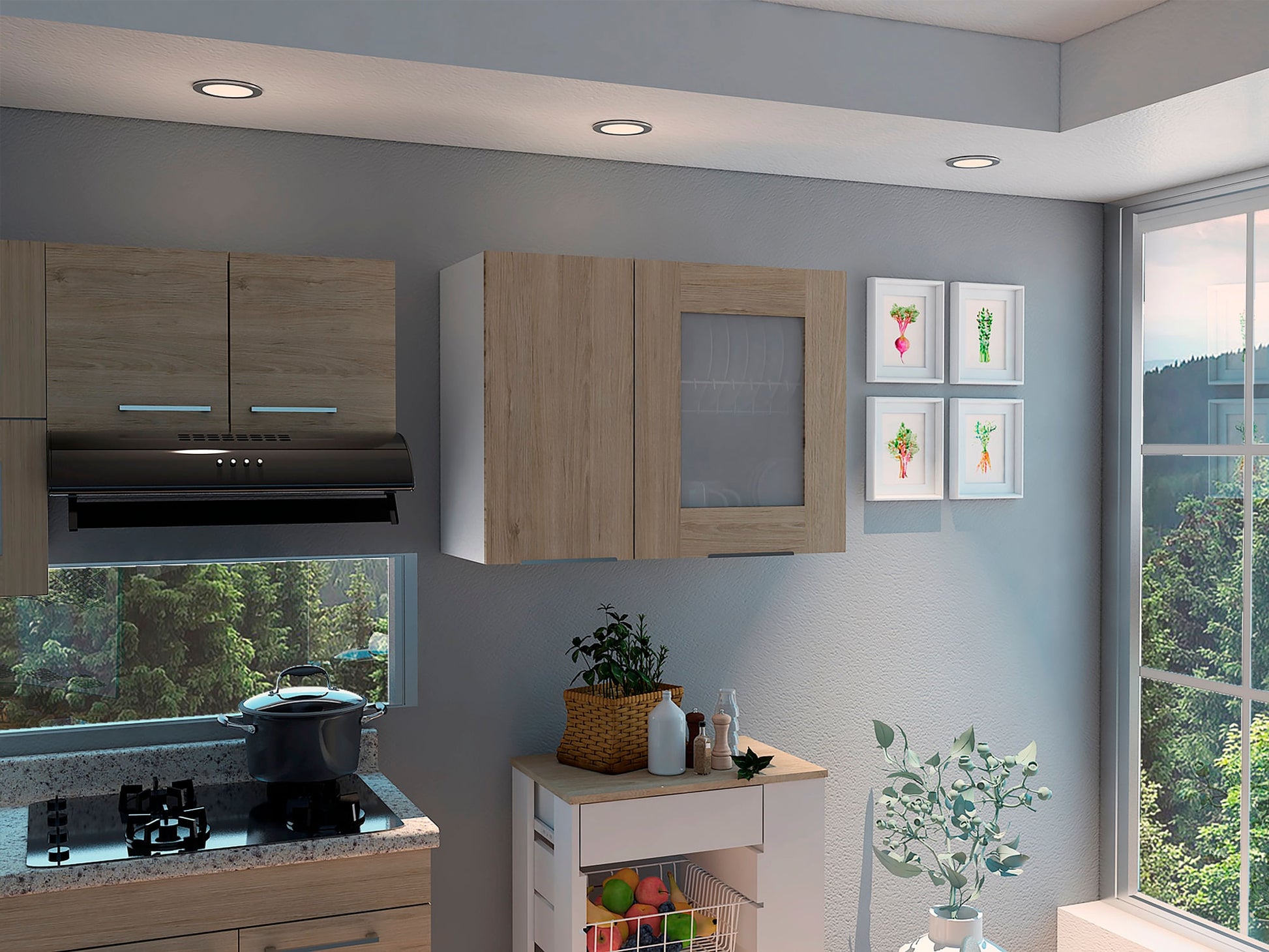 Mueble Superior Cocina Forte Rta Blanco + Rovere