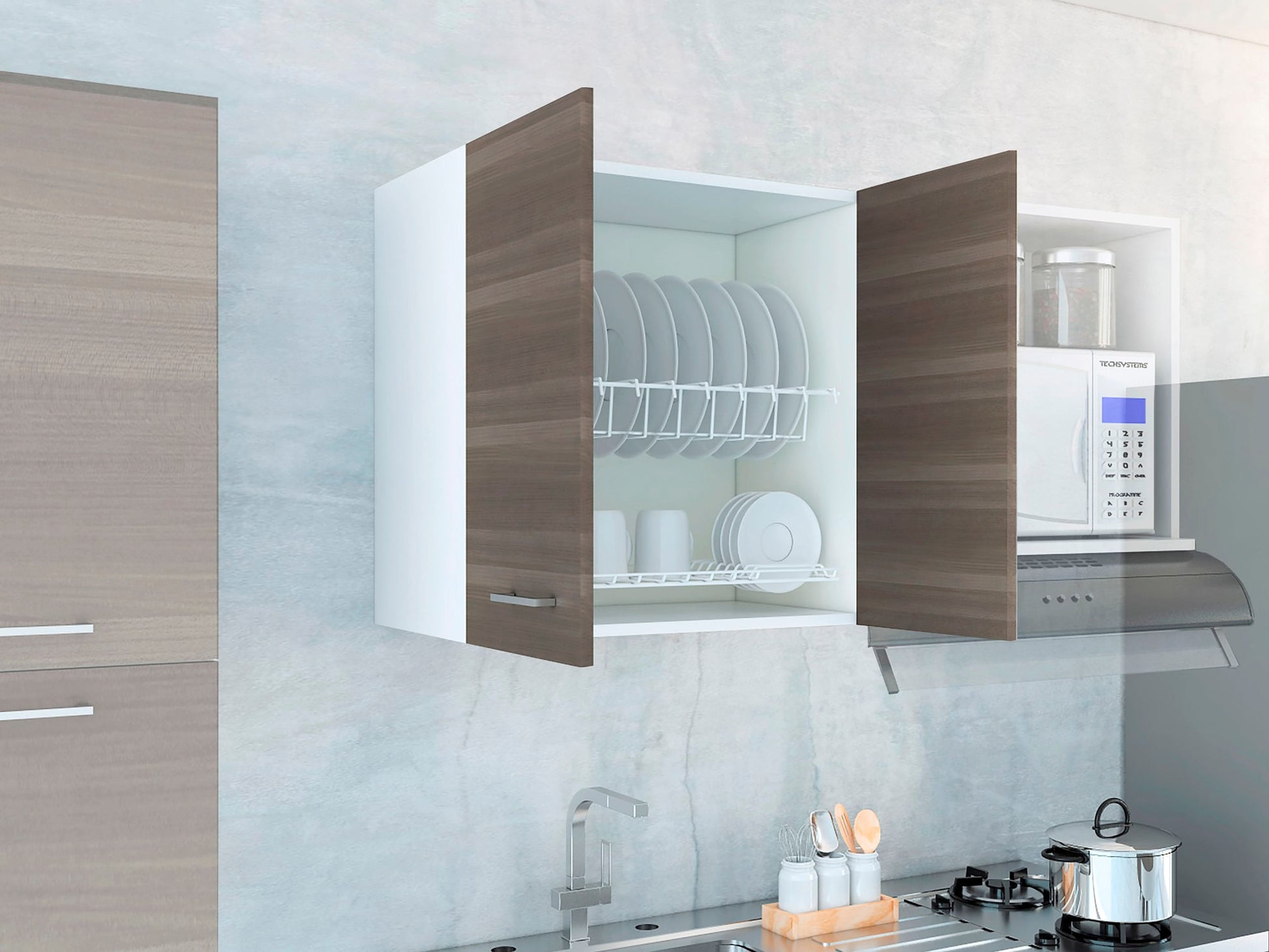 Mueble Superior Cocina Rossi Rta Blanco + Olivo