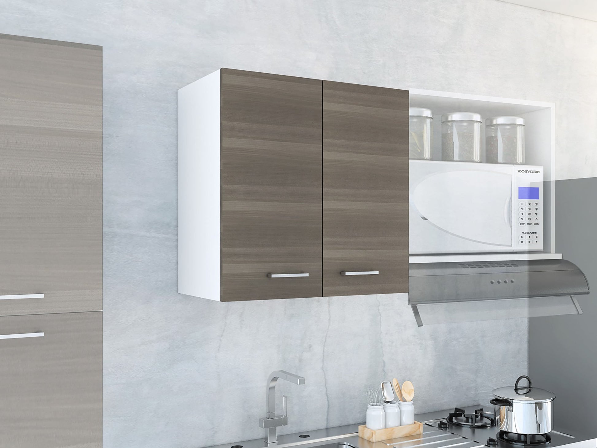 Mueble Superior Cocina Rossi Rta Blanco + Olivo