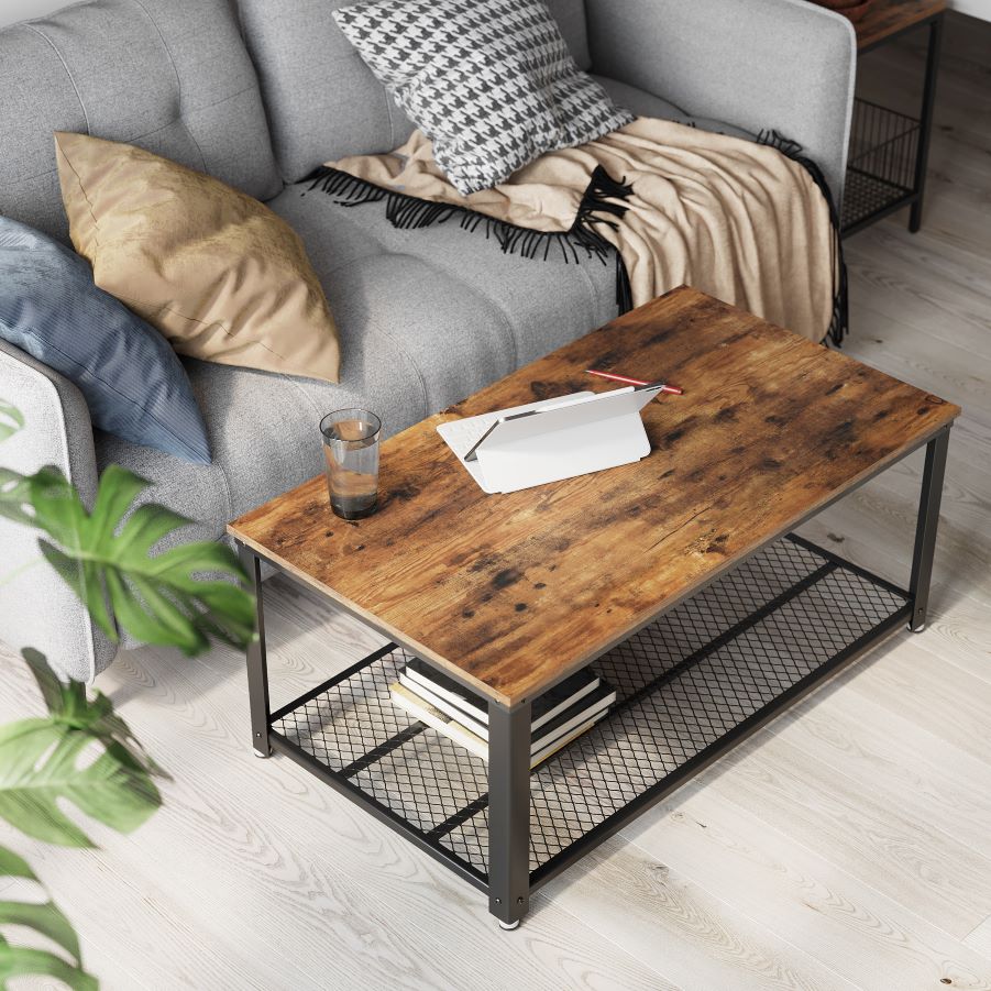 Mesa De Centro 45 X 106 Café Rustico