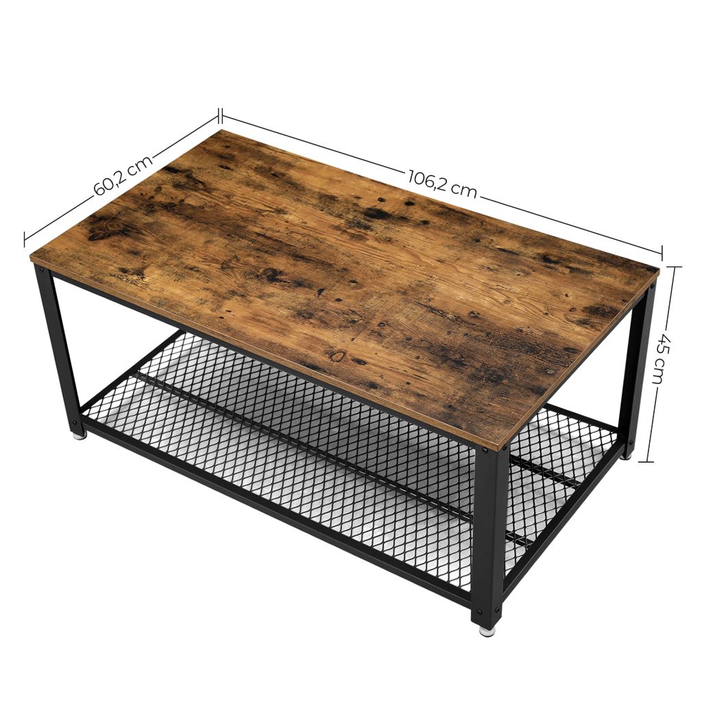 Mesa De Centro 45 X 106 Café Rustico