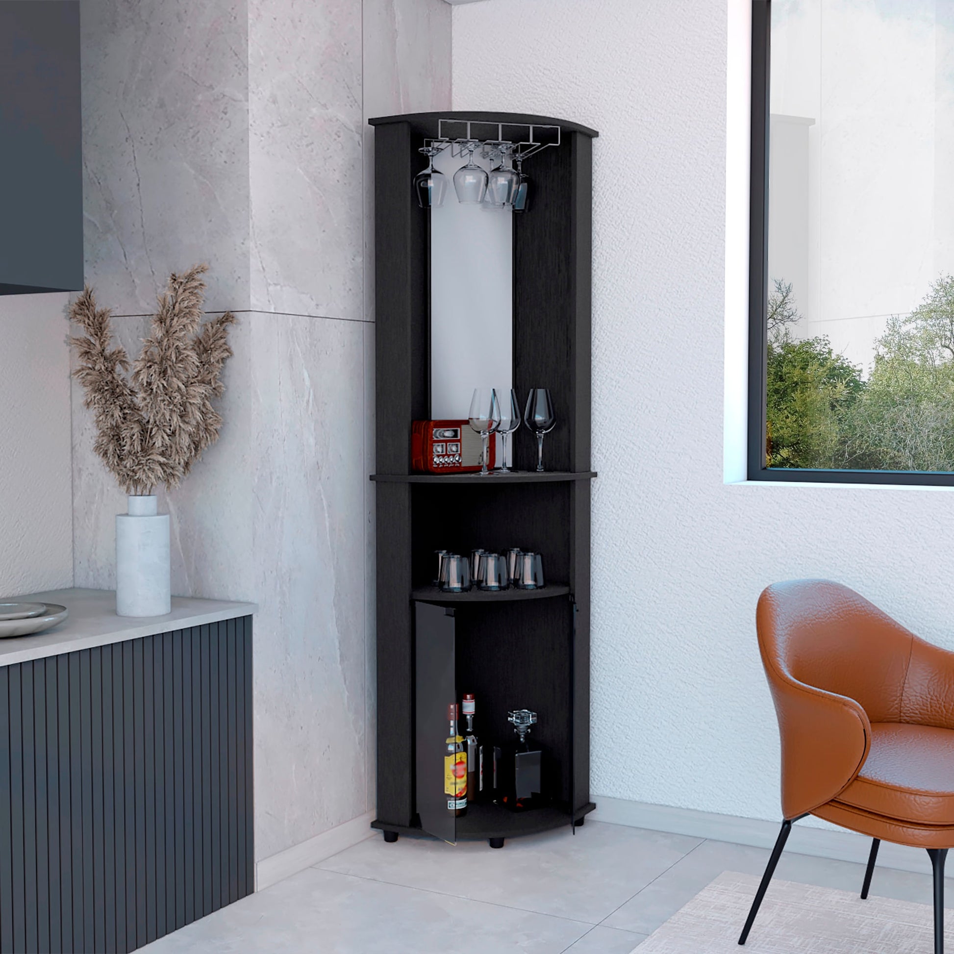 Bar Esquinero Chicago 189 X 45 X 45 Rta Wengue