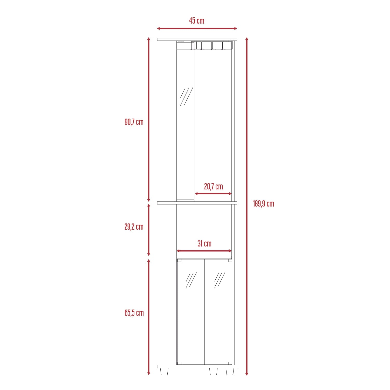 Bar Esquinero Chicago 189 X 45 X 45 Rta Wengue