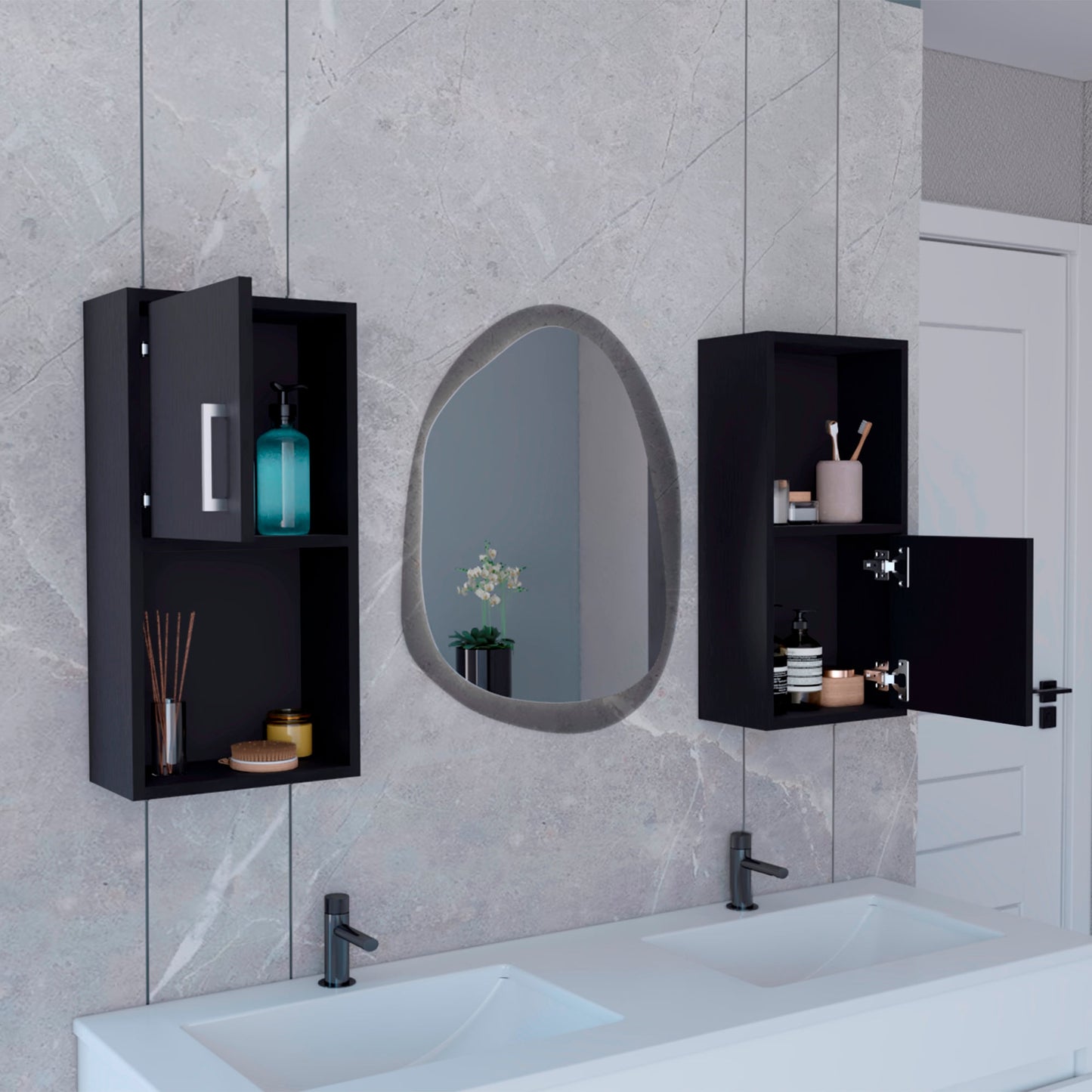 Muebles  Auxiliar Bath Rta Wengue X2 Un