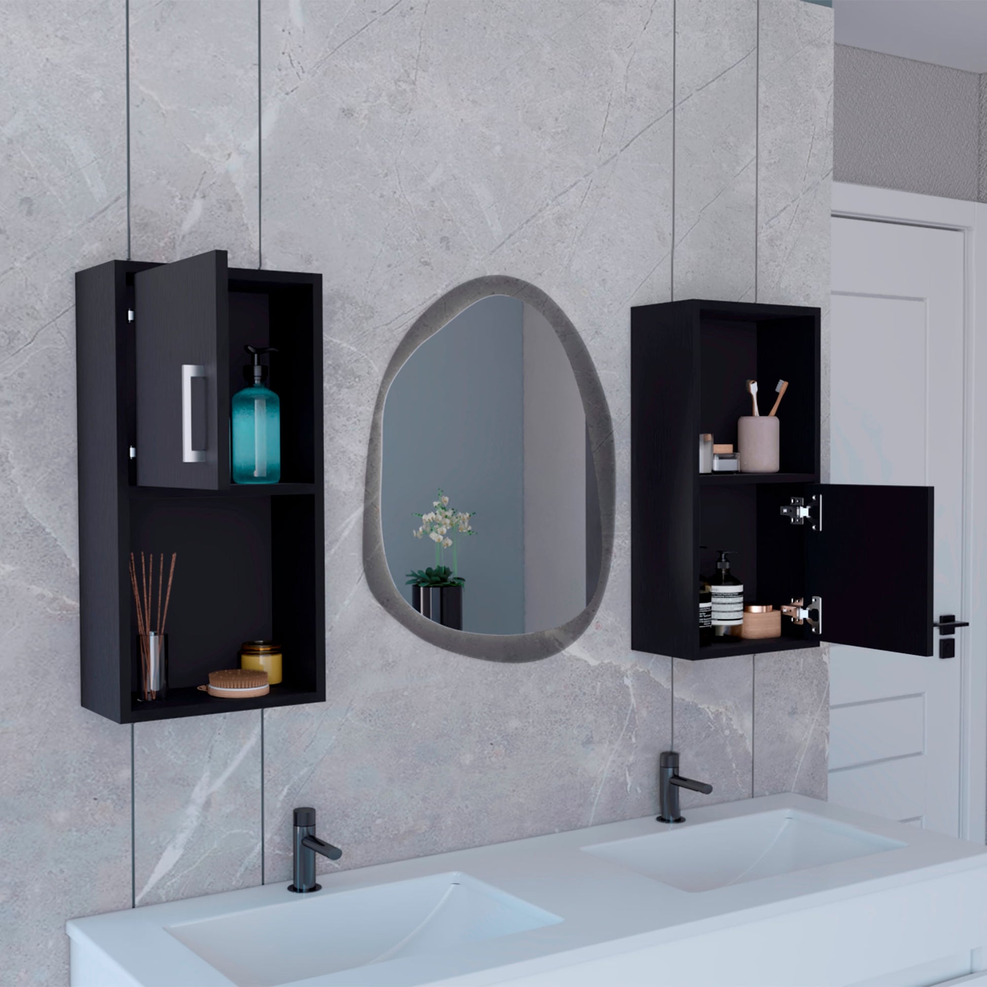Muebles  Auxiliar Bath Rta Wengue X2 Un