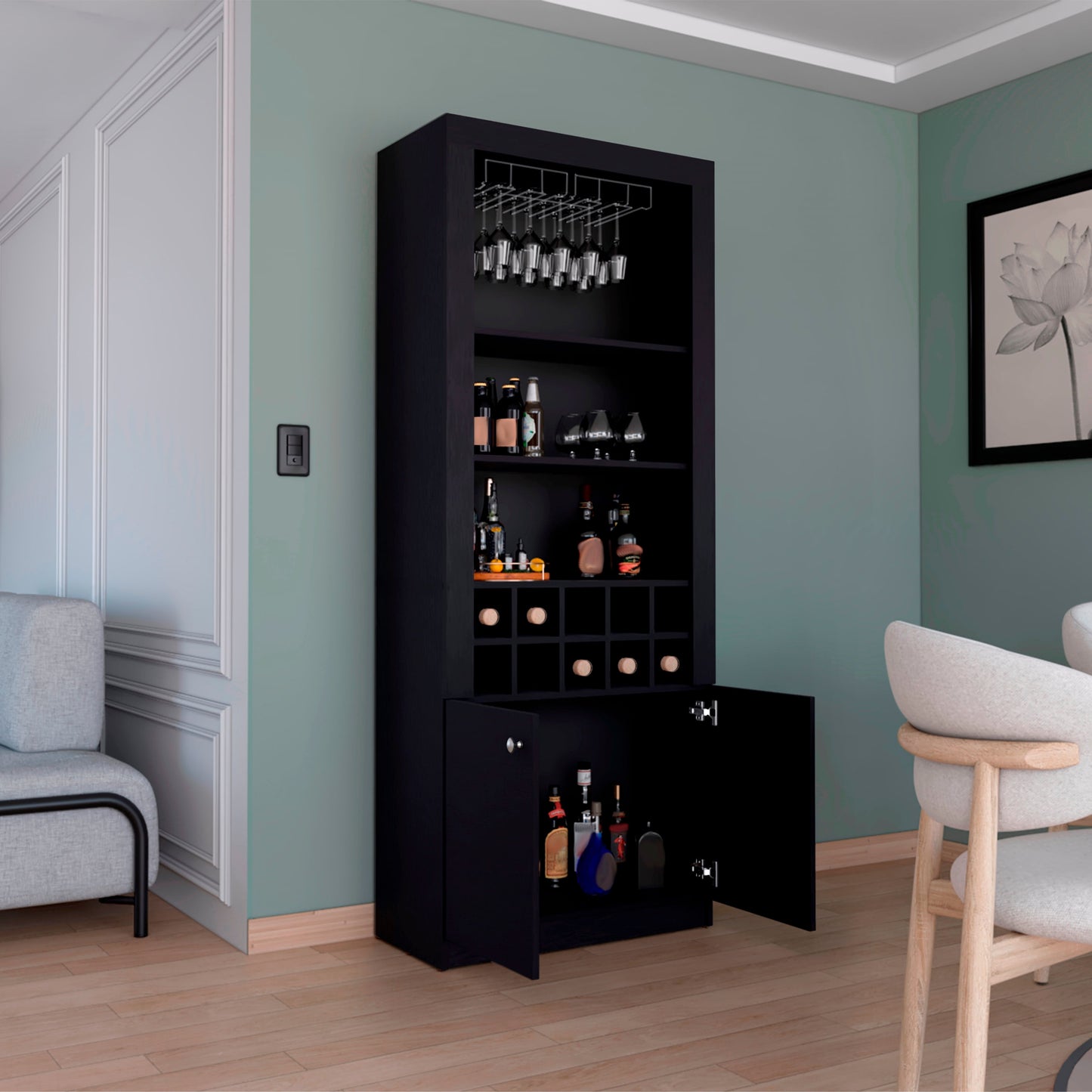 Mueble Bar Nebo 190X75X36 Rta Wengue Zf