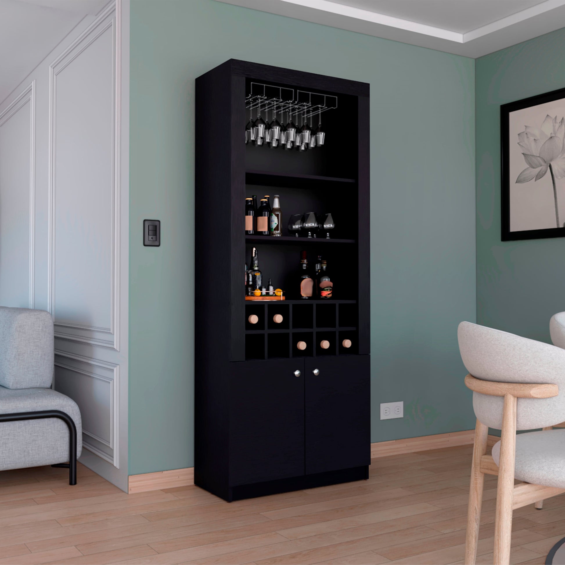 Mueble Bar Nebo 190X75X36 Rta Wengue Zf