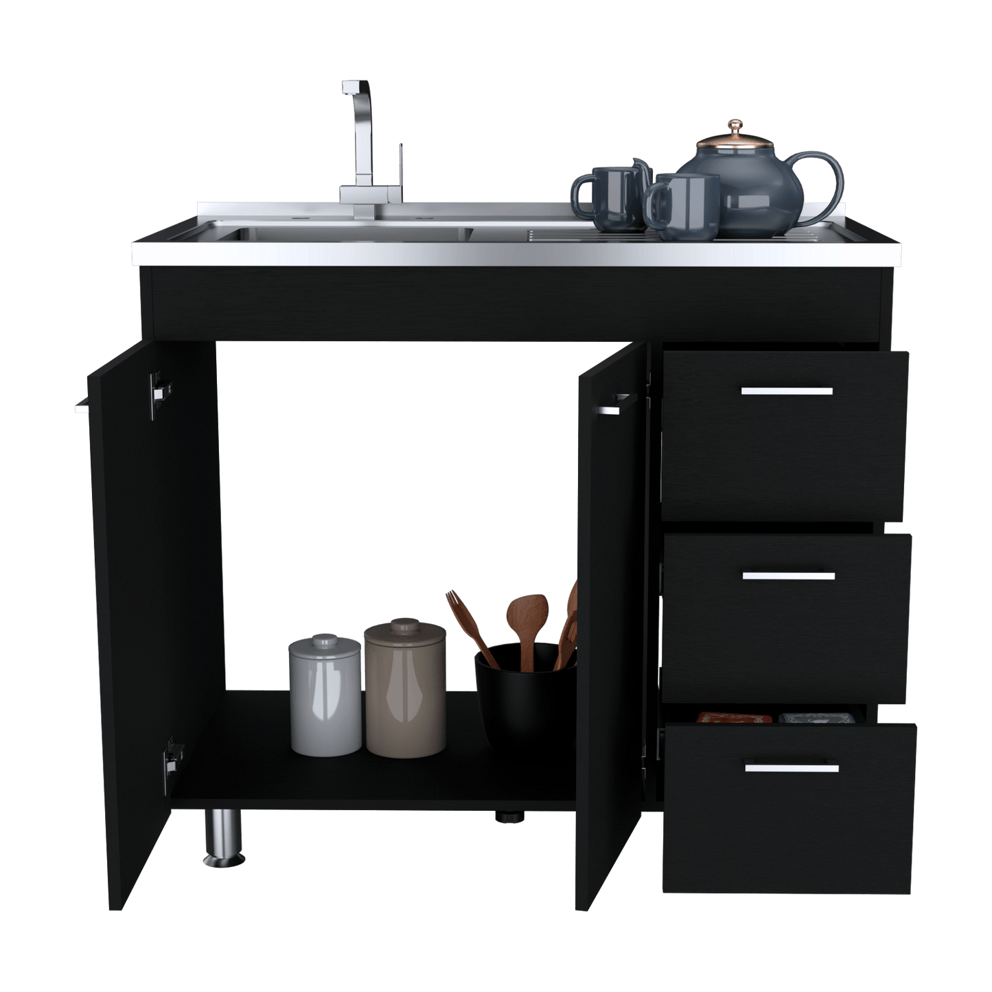 Mueble Inferiro Cocina 100 Ferreti Rta Wengue Zf