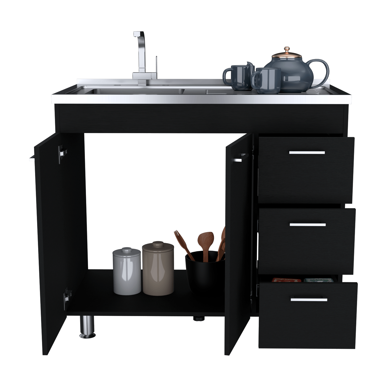 Mueble Inferiro Cocina 100 Ferreti Rta Wengue Zf