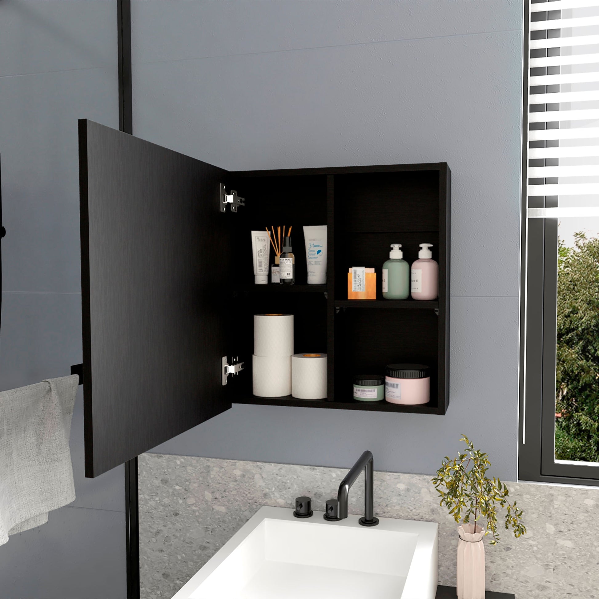 Gabinete De Baño Duma 53X50X14 Rta Wengue Zf