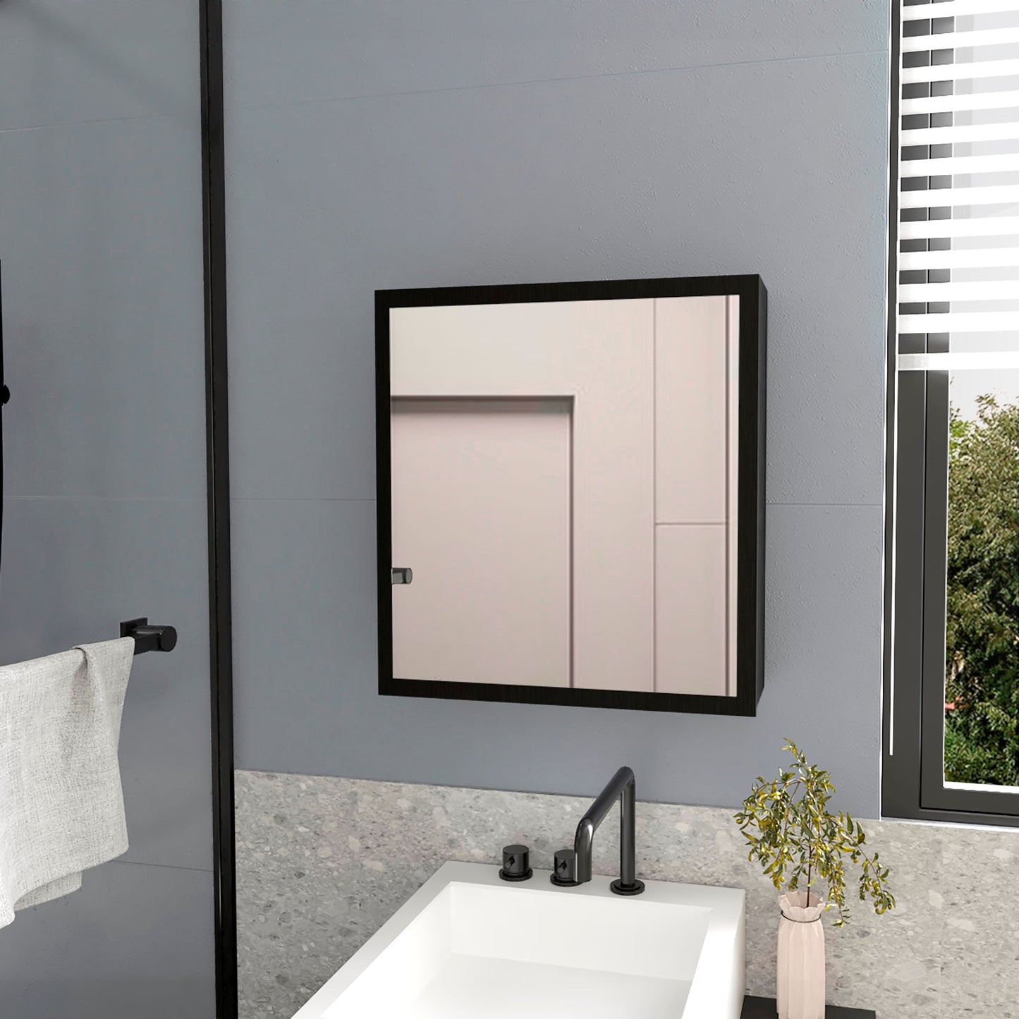 Gabinete De Baño Duma 53X50X14 Rta Wengue Zf