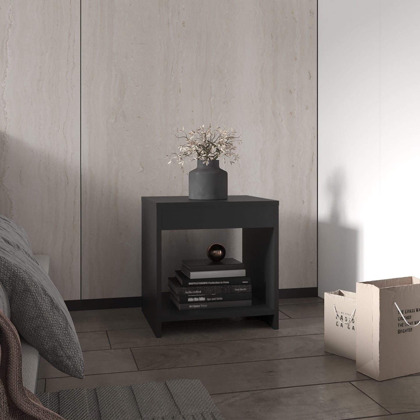 Mesa De Noche Chroma 42X40 Rta Wengue Zf