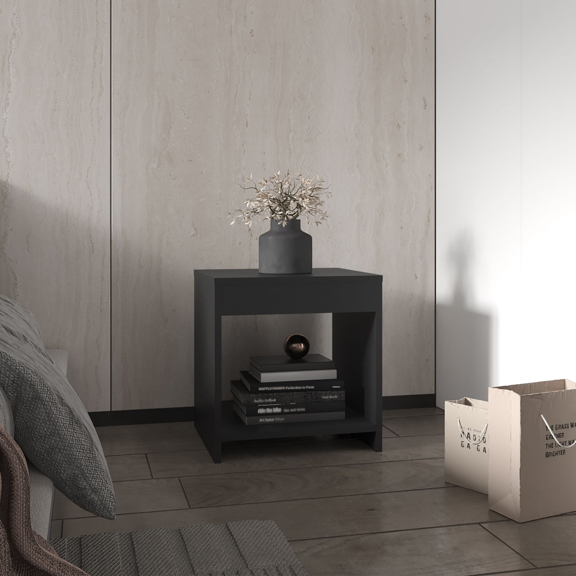 Mesa De Noche Chroma 42X40 Rta Wengue Zf