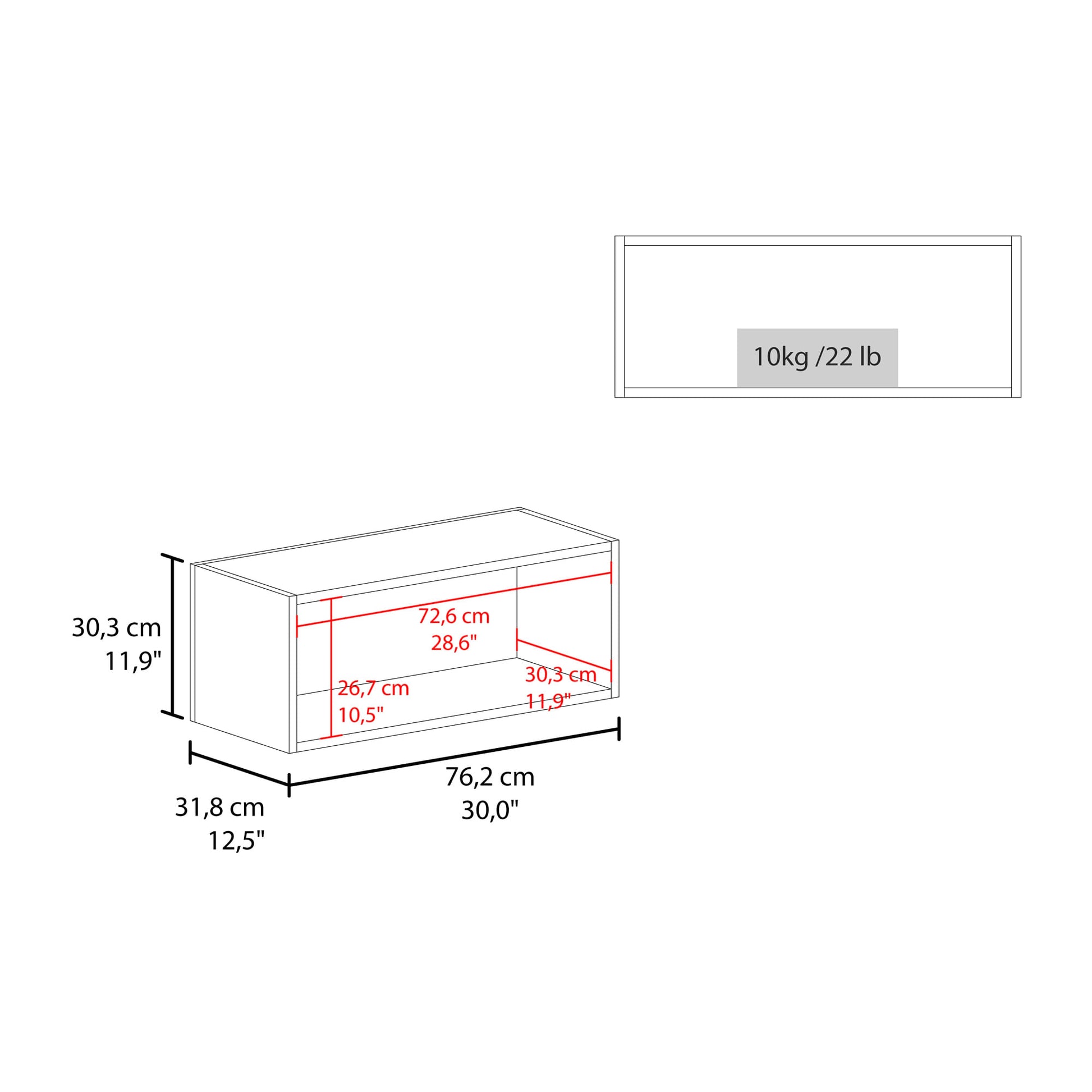 Gabinete Sencillo Pared 30X76X30 Rta Wengue Zf