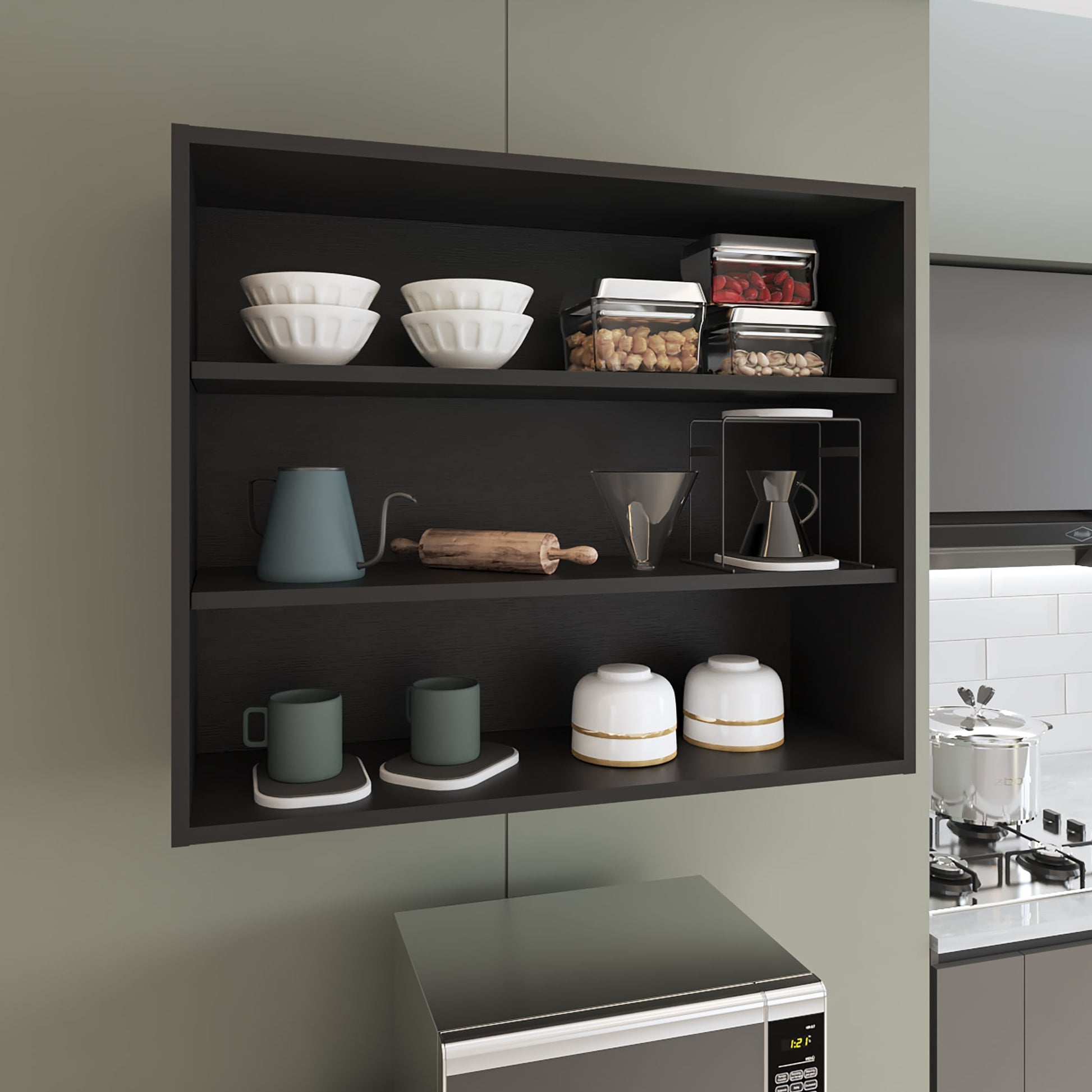 Gabinete De Pared 76X91X30 Rta Wengue Zf