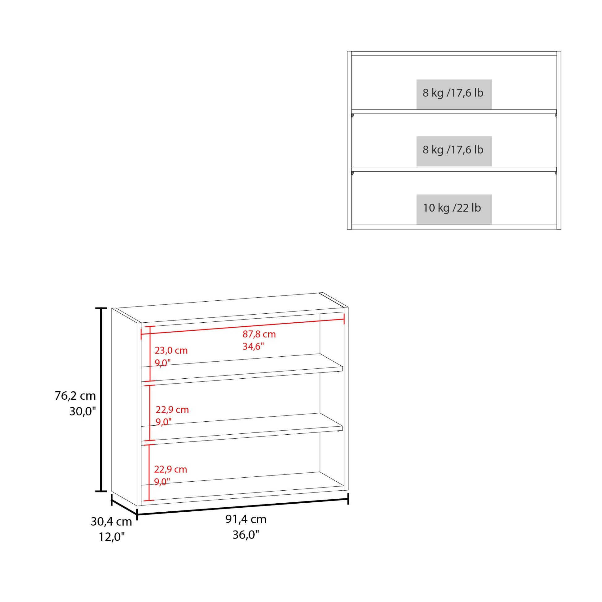 Gabinete De Pared 76X91X30 Rta Wengue Zf