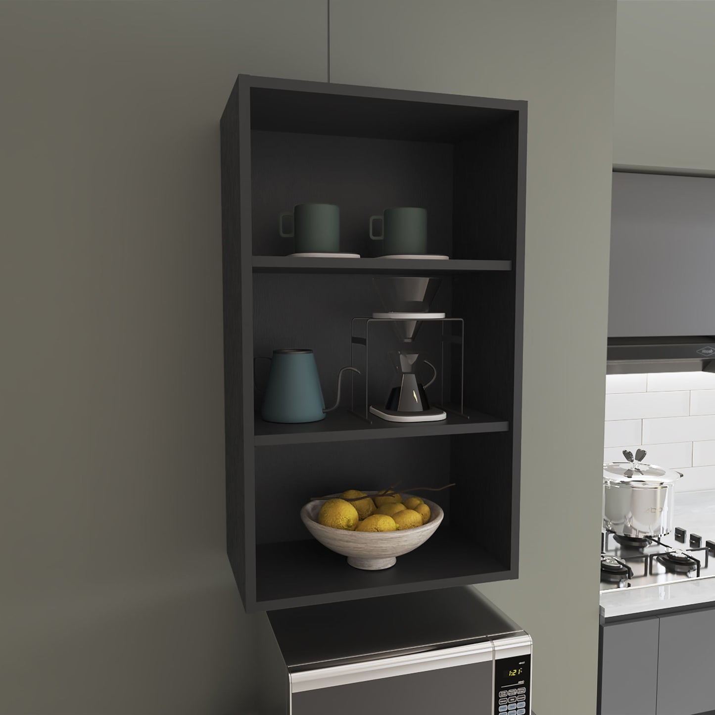 Gabinete De Pared 91X53X30 Rta Wengue Zf