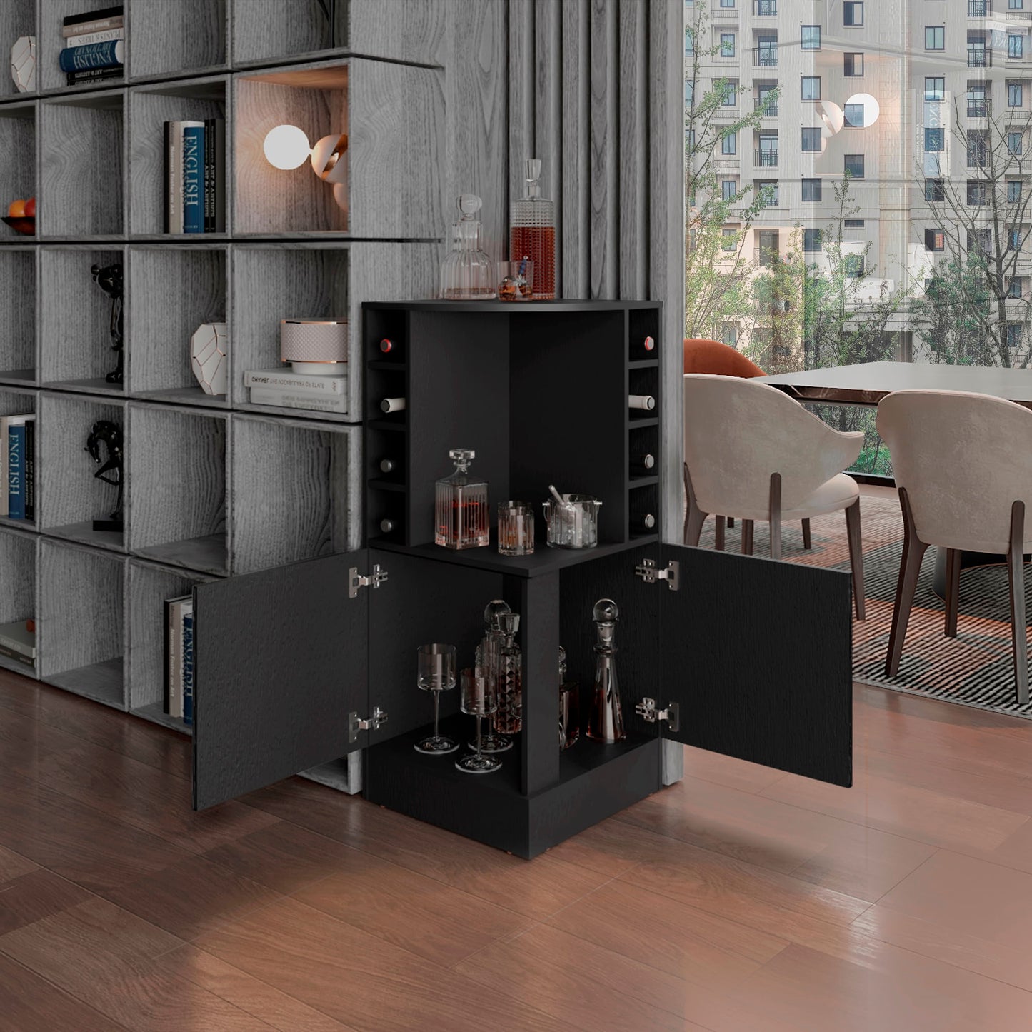 Bar Bajo Esquinero Jakes 108X46X46 Rta Wengue
