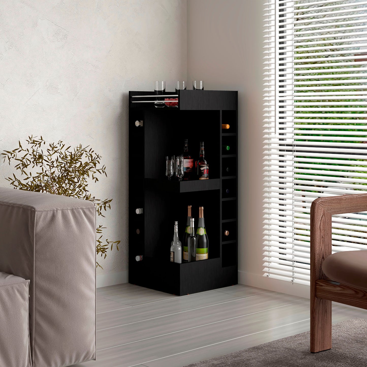 Bar Bajo Esquinero Lyman 111X46X46 Rta Wengue