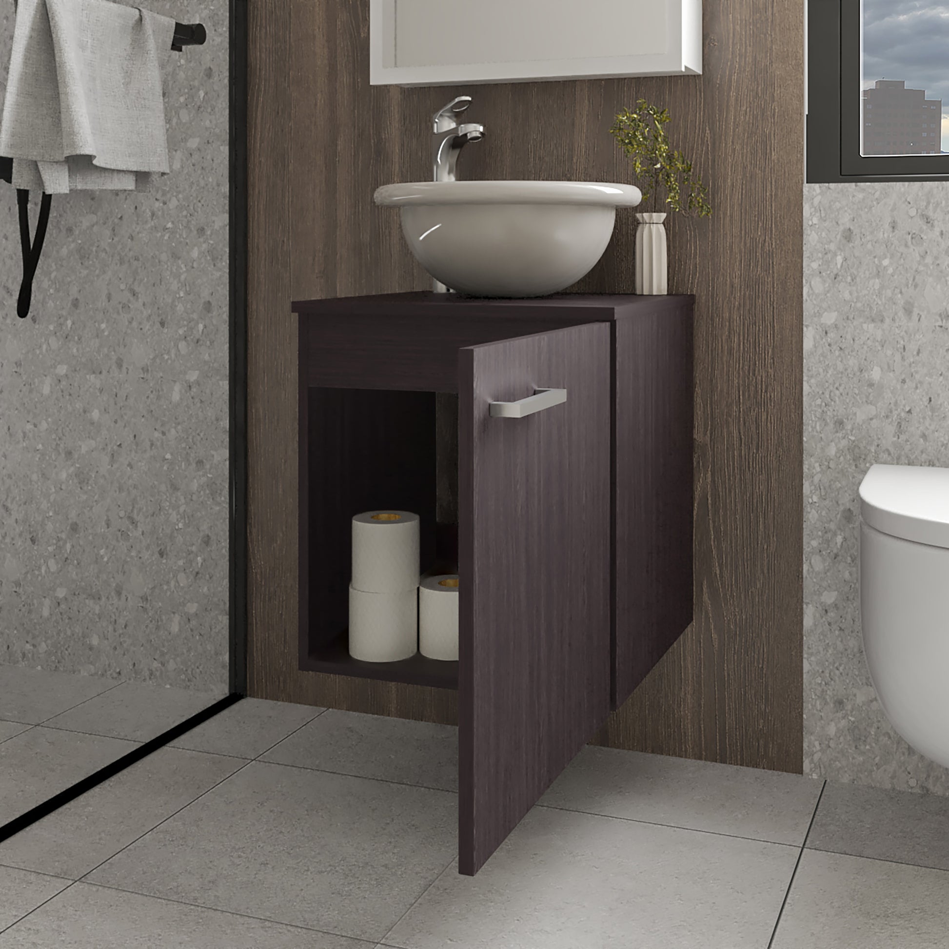 Mueble De Baño Clyde 50X 45X44,5 Rta Wengue Zf