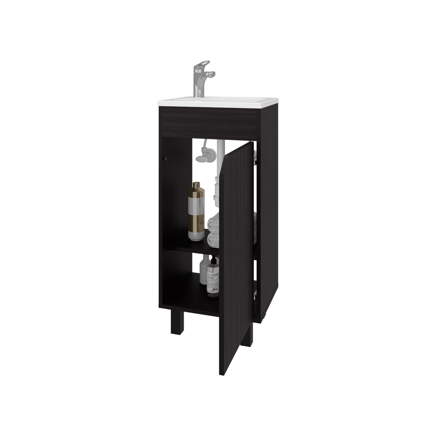 Mueble De Baño A Piso Bethel 40 86X39,6X34,5 Rta Wengue Zf