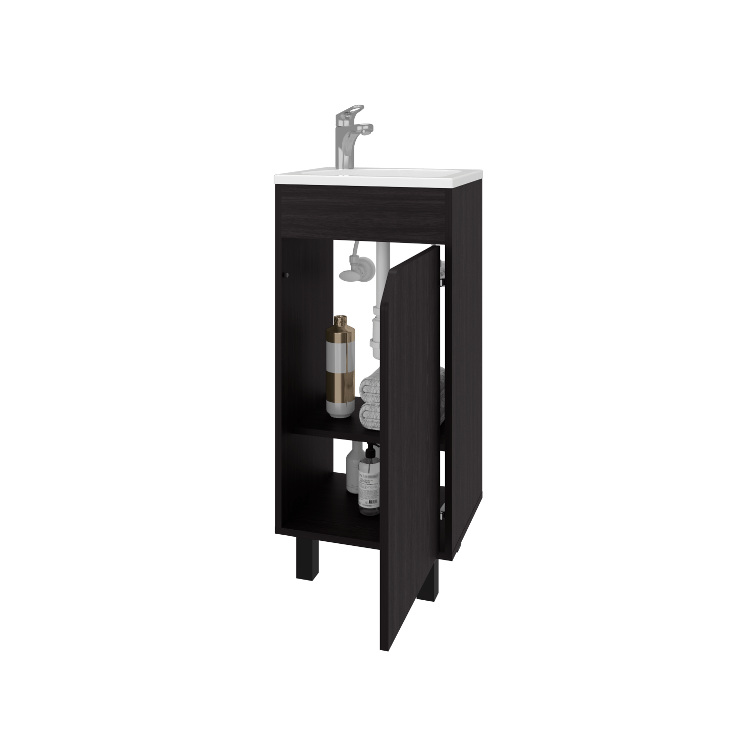 Mueble De Baño A Piso Bethel 40 86X39,6X34,5 Rta Wengue Zf