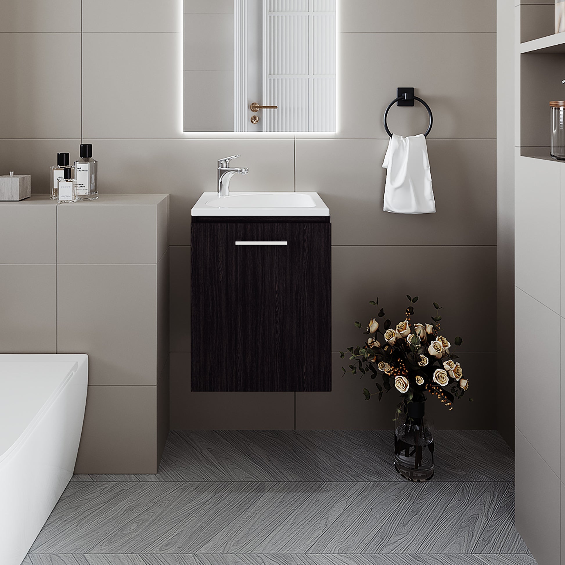 Mueble De Baño Saju 30X50X39 Rta Wengue Zf